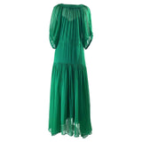 La Ligne £309 Emerald Silk Chiffon Constance Tiered Dress M