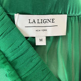 La Ligne £309 Emerald Silk Chiffon Constance Tiered Dress M