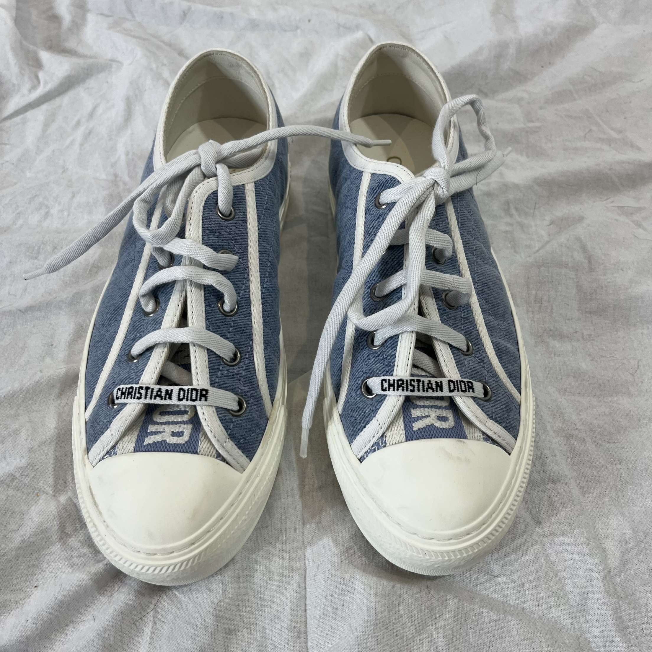 Christian Dior Brand New £890 Denim Walk'n'Dior Cannage Trainers 38