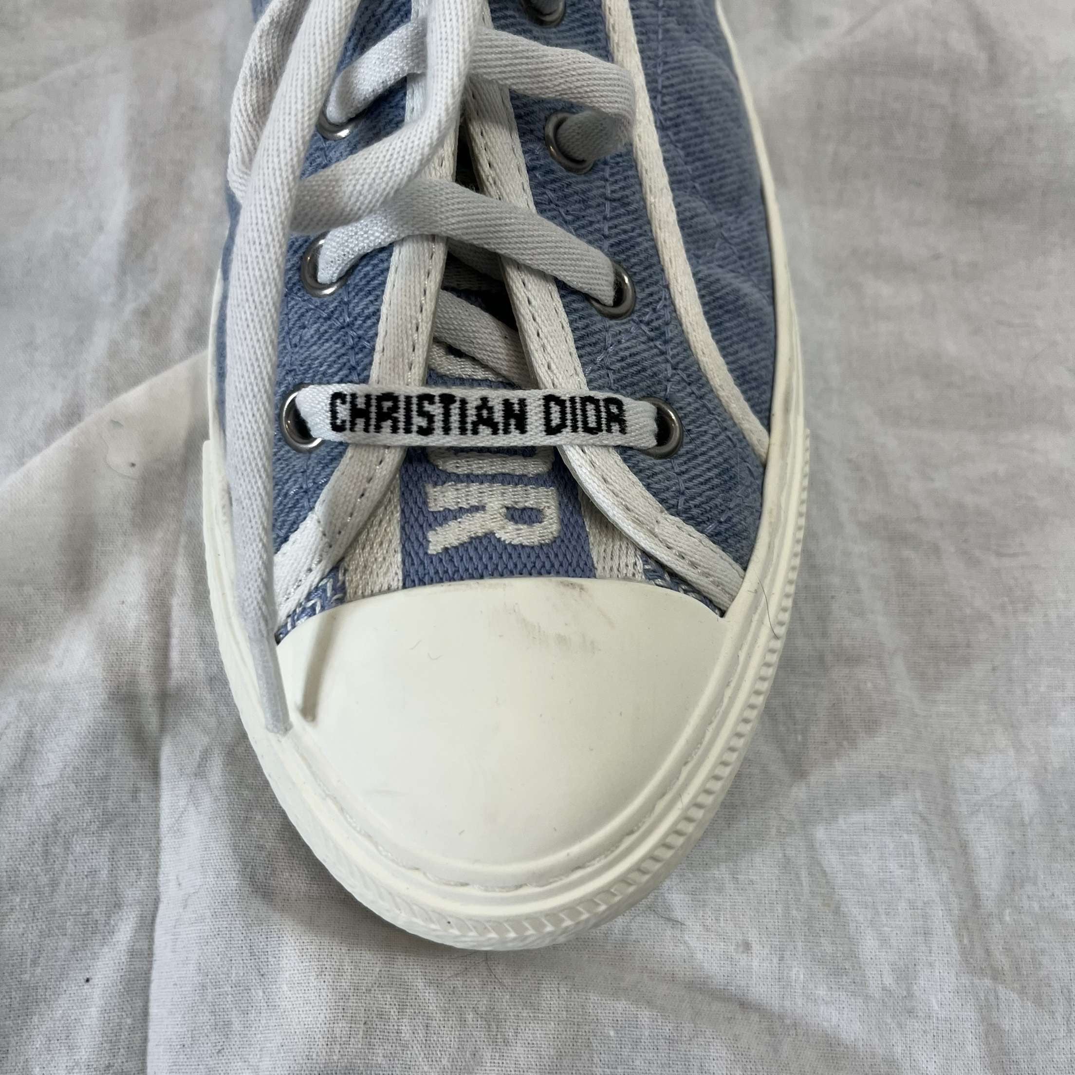 Christian Dior Brand New £890 Denim Walk'n'Dior Cannage Trainers 38