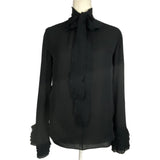 Emilio Pucci Black Silk Chiffon Turtleneck Tunic XXS