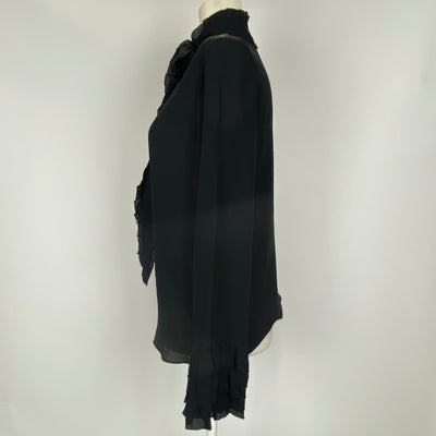 Emilio Pucci Black Silk Chiffon Turtleneck Tunic XXS