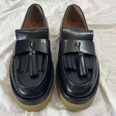 Chloe £780 Black Leather Crepe Sole Jamie Loafers 41