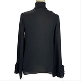 Emilio Pucci Black Silk Chiffon Turtleneck Tunic XXS