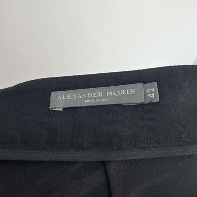 Alexander McQueen Brand New Black Wool Crepe Ankle Zip Pants S