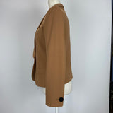 Giorgio Armani £985 Camel Wool Crepe Skinny Lapel Jacket XS