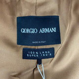 Giorgio Armani £985 Camel Wool Crepe Skinny Lapel Jacket XS