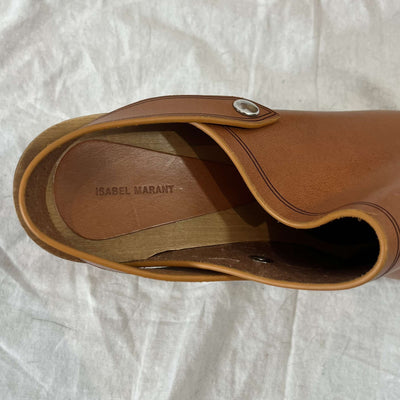 Isabel Marant Brand New Cinnamon Leather Clogs 38