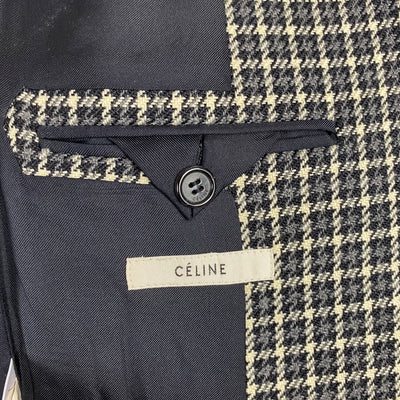 Celine Phoebe Philo New Grey Check Wool Classic Blazer XS