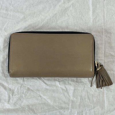 Anya Hindmarch Vanilla Leather Large Zippered Wallet