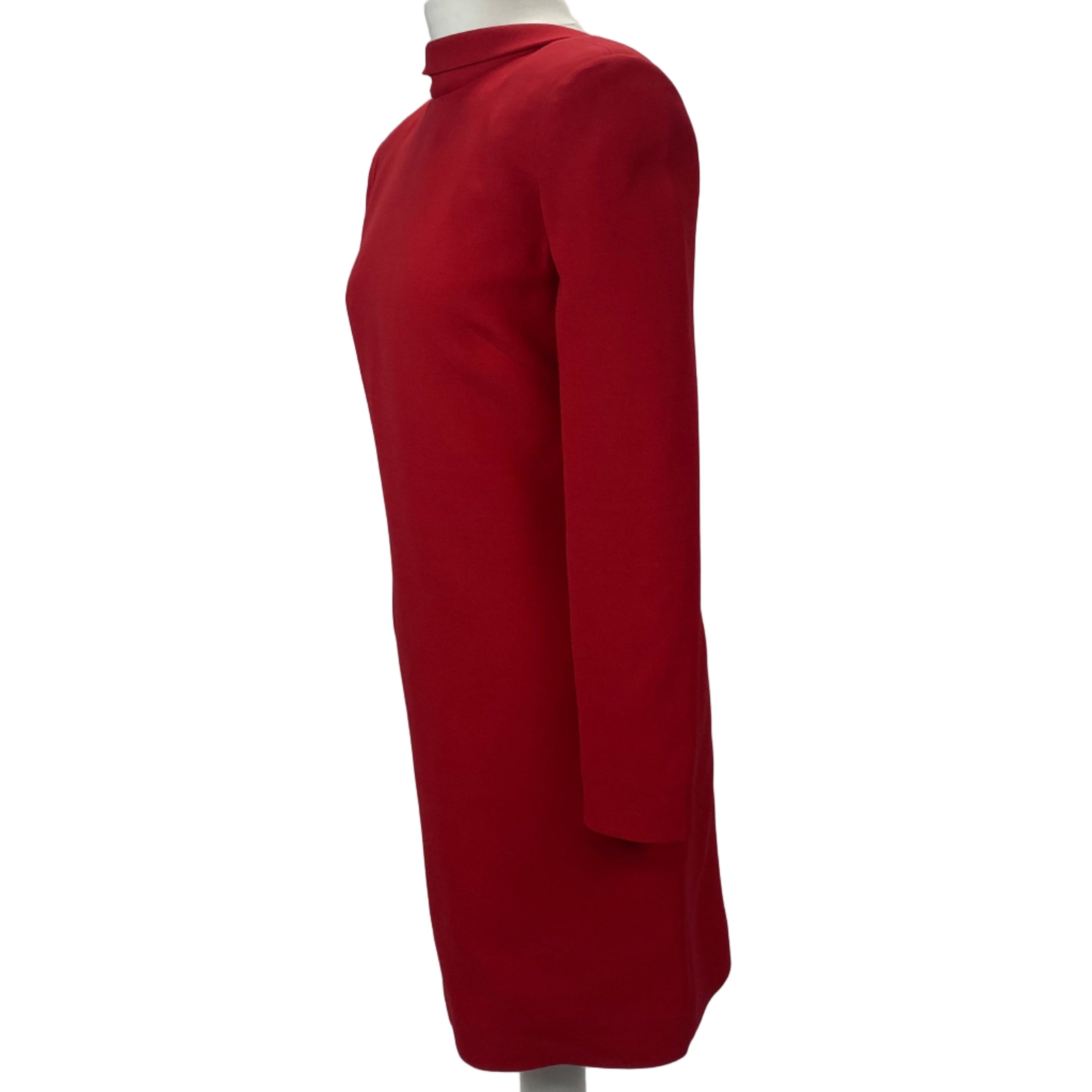 Valentino £2400 Scarlet Wool & Silk Bow Back Dress XS