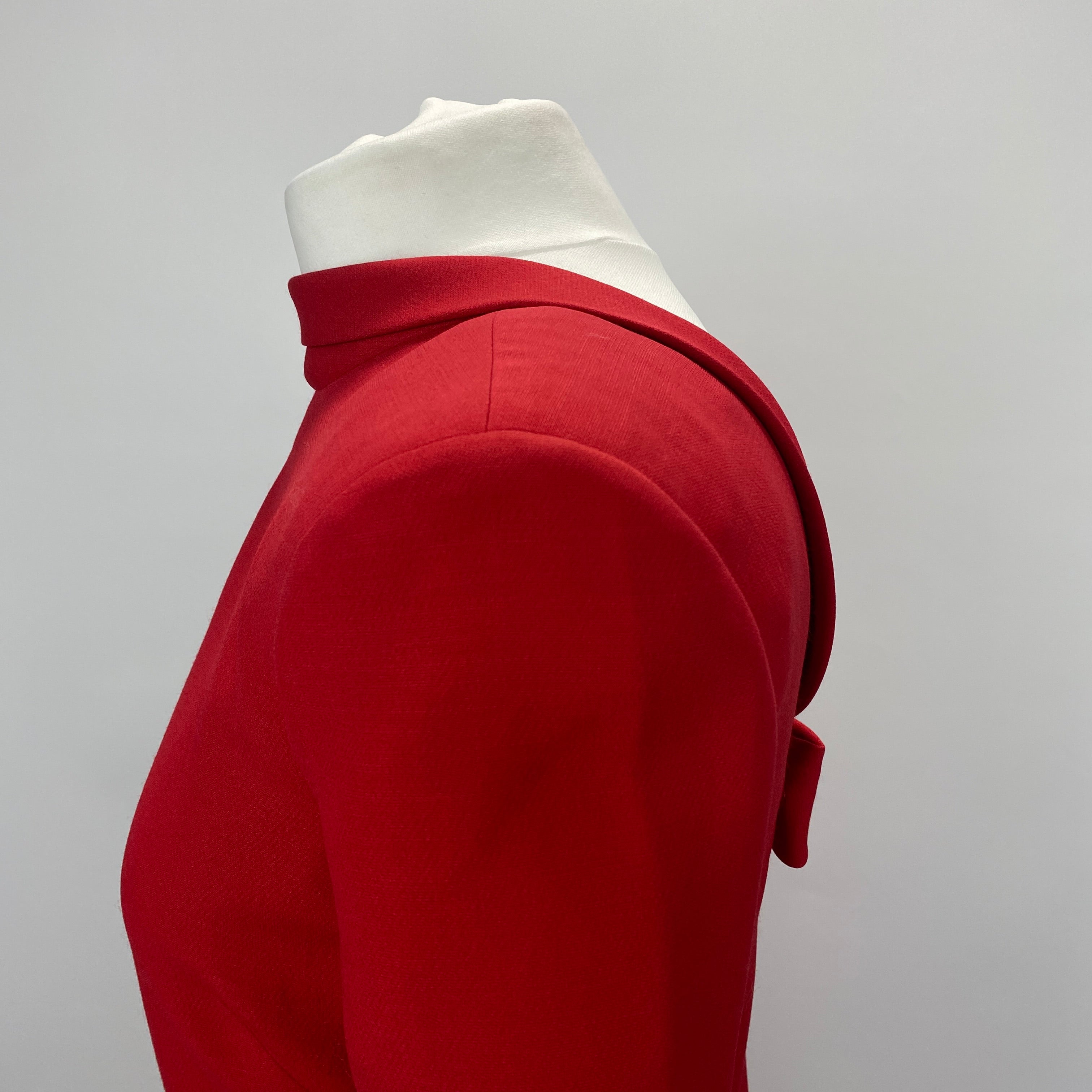 Valentino £2400 Scarlet Wool & Silk Bow Back Dress XS