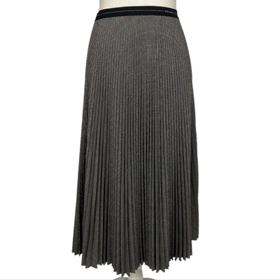 Prada £1200 Monochrome POW Check Pleat Midi Skirt XS