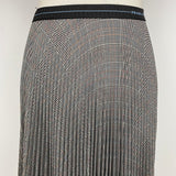 Prada £1200 Monochrome POW Check Pleat Midi Skirt XS