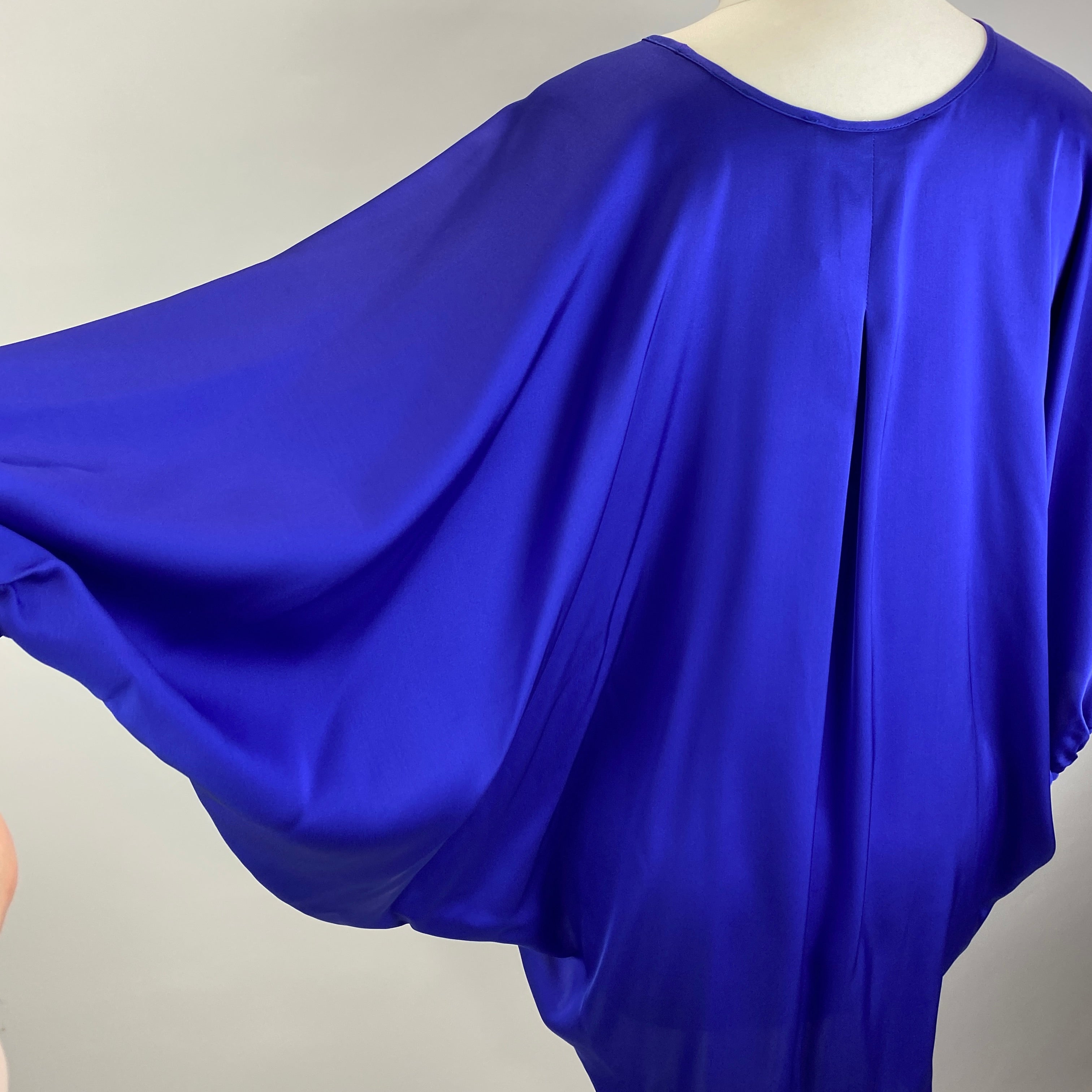 Silk95Five £300 Cobalt Stretch Silk Austin Top S/M/L/XL
