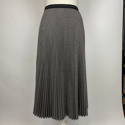 Prada £1200 Monochrome POW Check Pleat Midi Skirt XS