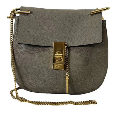 Chloe Mushroom Grained Calf Drew Crossbody Bag