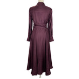 Brunello Cucinelli £2630 Merlot Silk Shantung A-Line Maxi Dress S