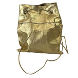 Prada Gold Leather Backpack/Crossbody Bag