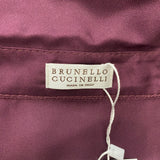 Brunello Cucinelli £2630 Merlot Silk Shantung A-Line Maxi Dress S