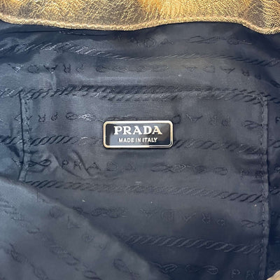 Prada Gold Leather Backpack/Crossbody Bag