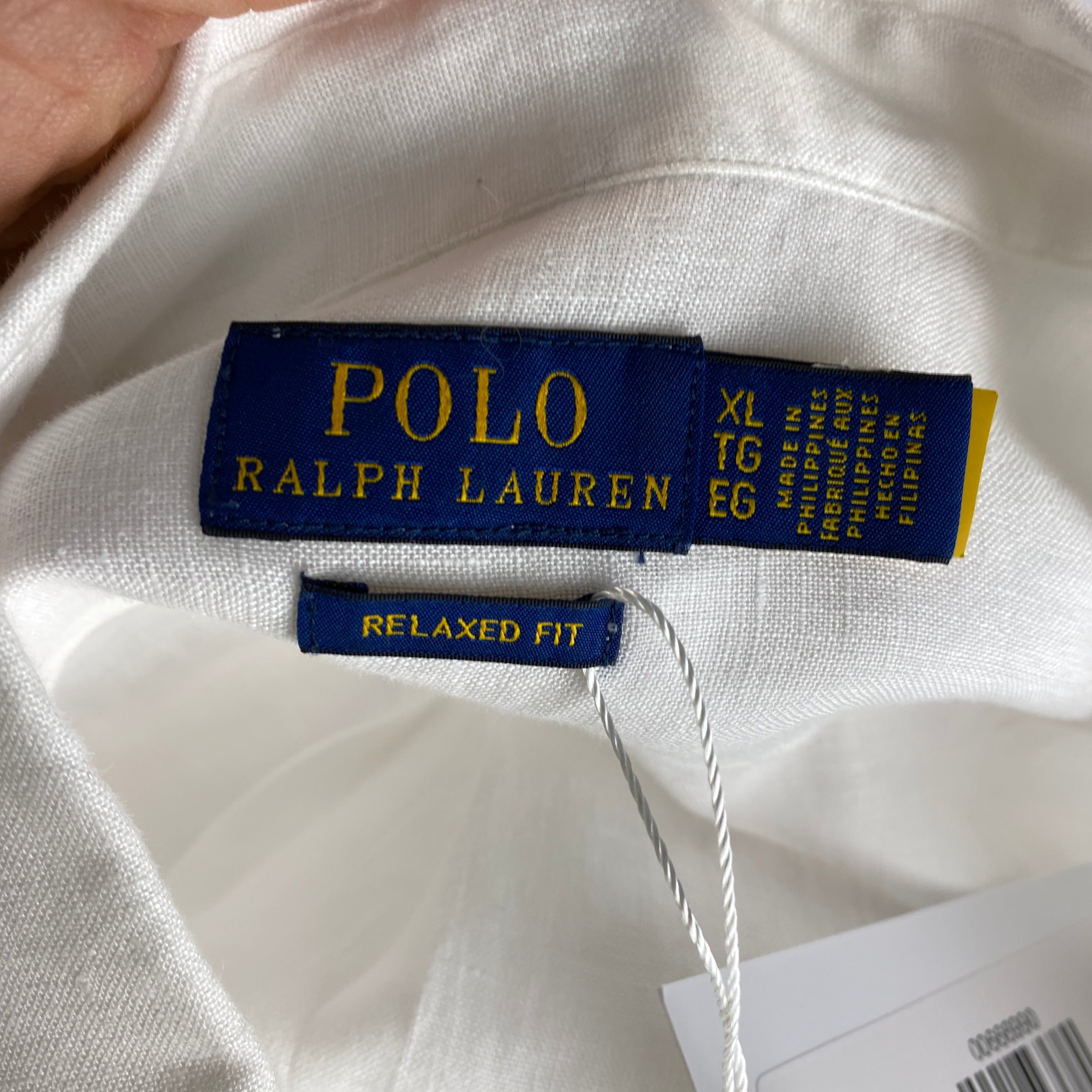 Polo Ralph Lauren New £175 White Linen Relaxed Shirt XL