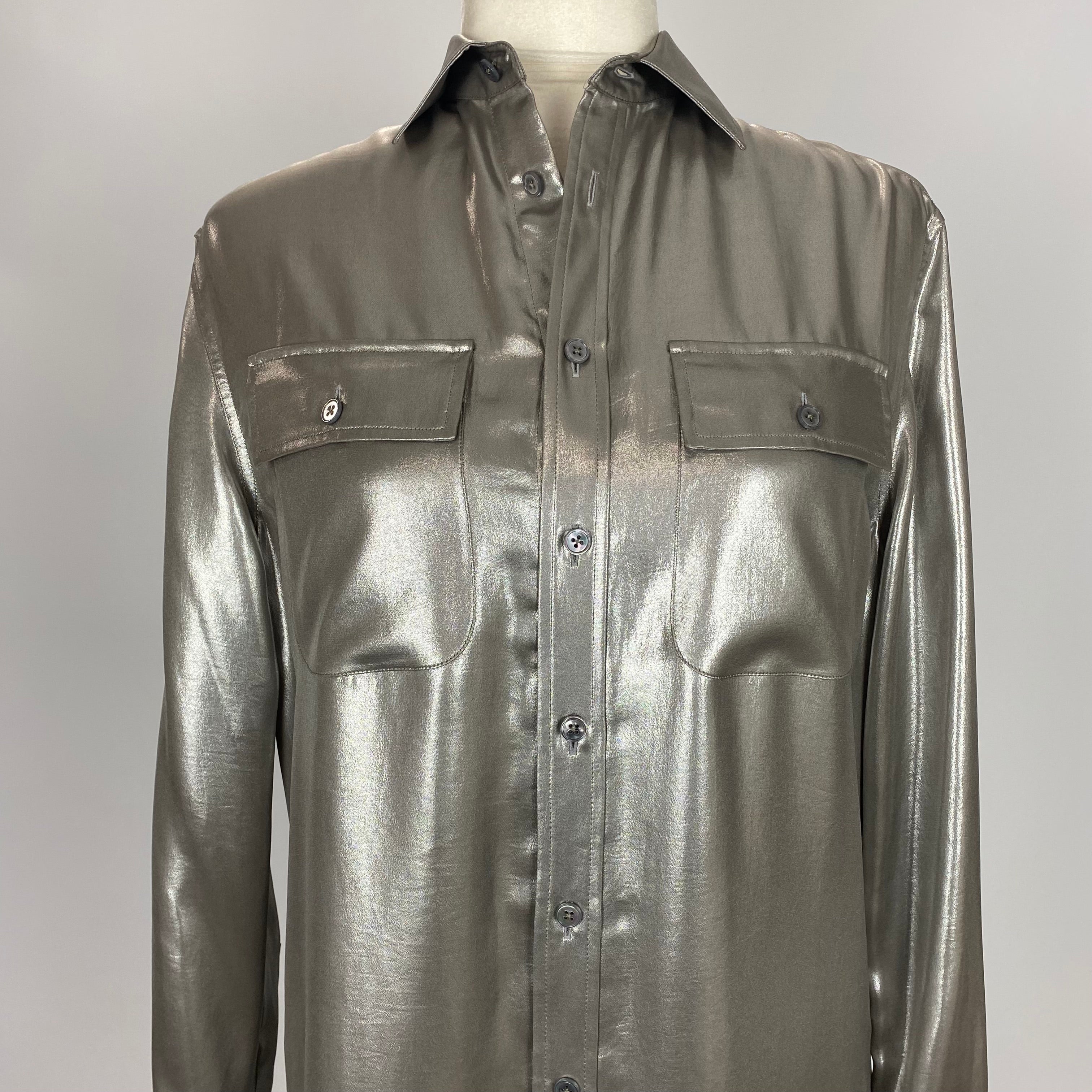 Ralph Lauren Purple Label £2250 Liquid Gold Shirt Dress XXS