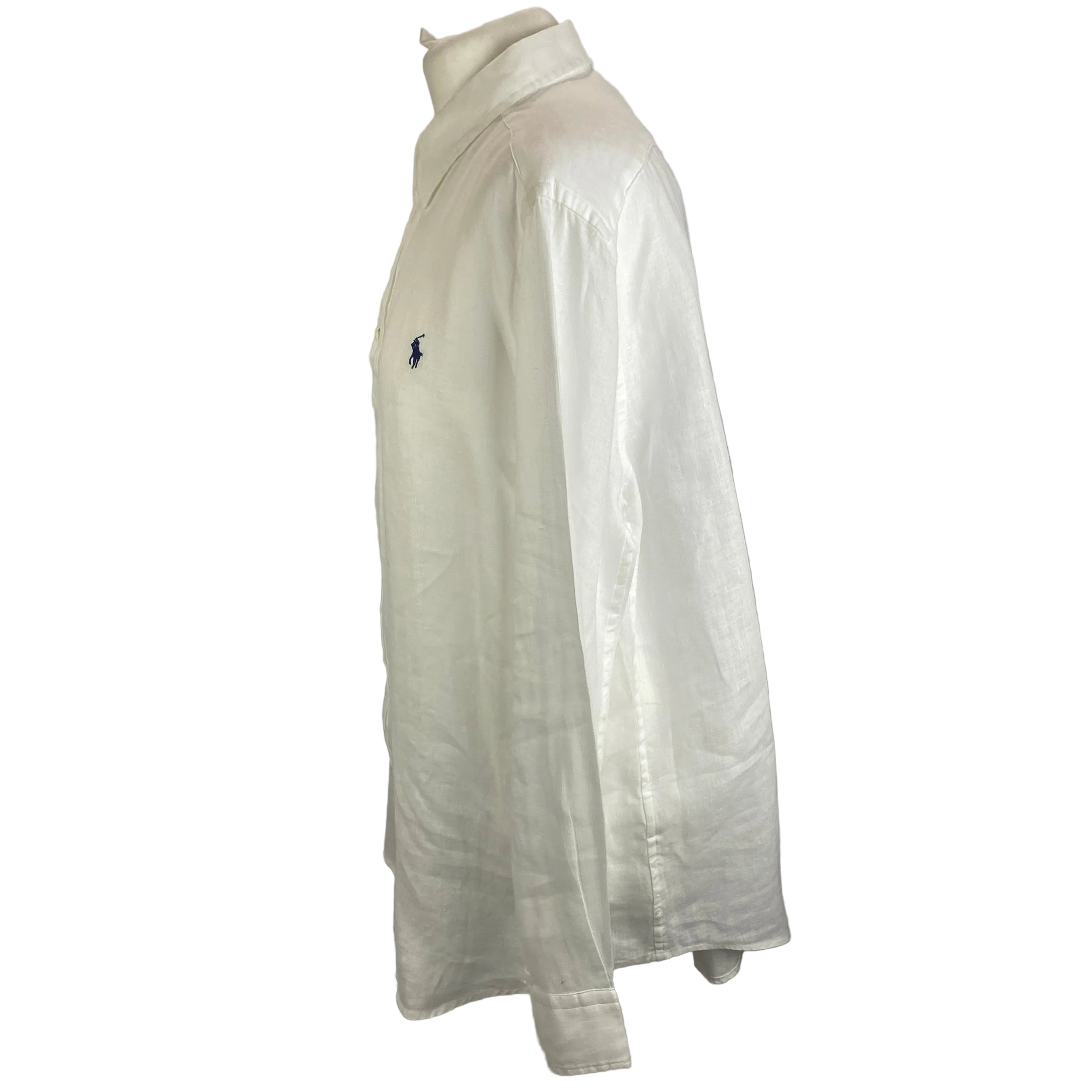 Polo Ralph Lauren New £175 White Linen Relaxed Shirt XL