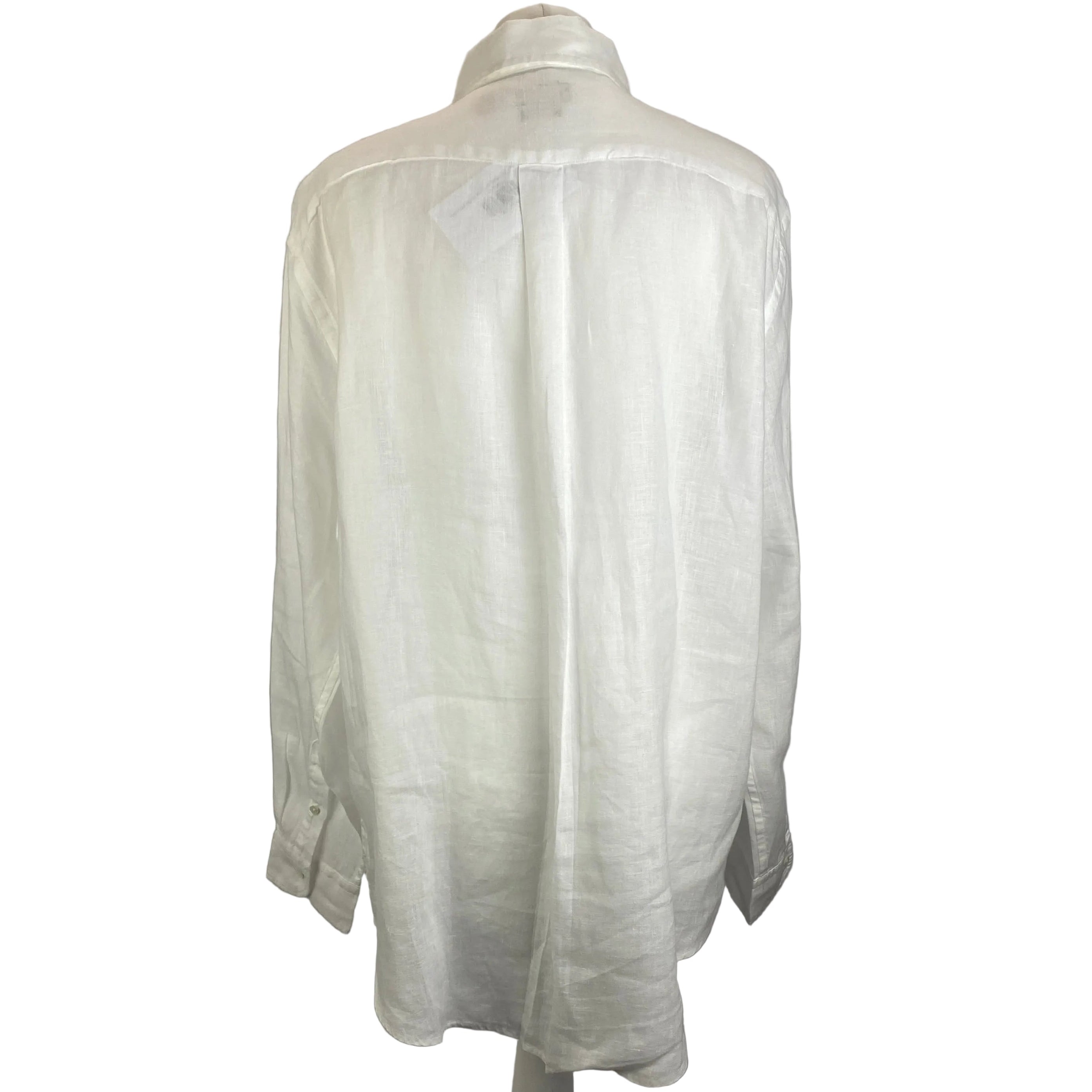 Polo Ralph Lauren New £175 White Linen Relaxed Shirt XL