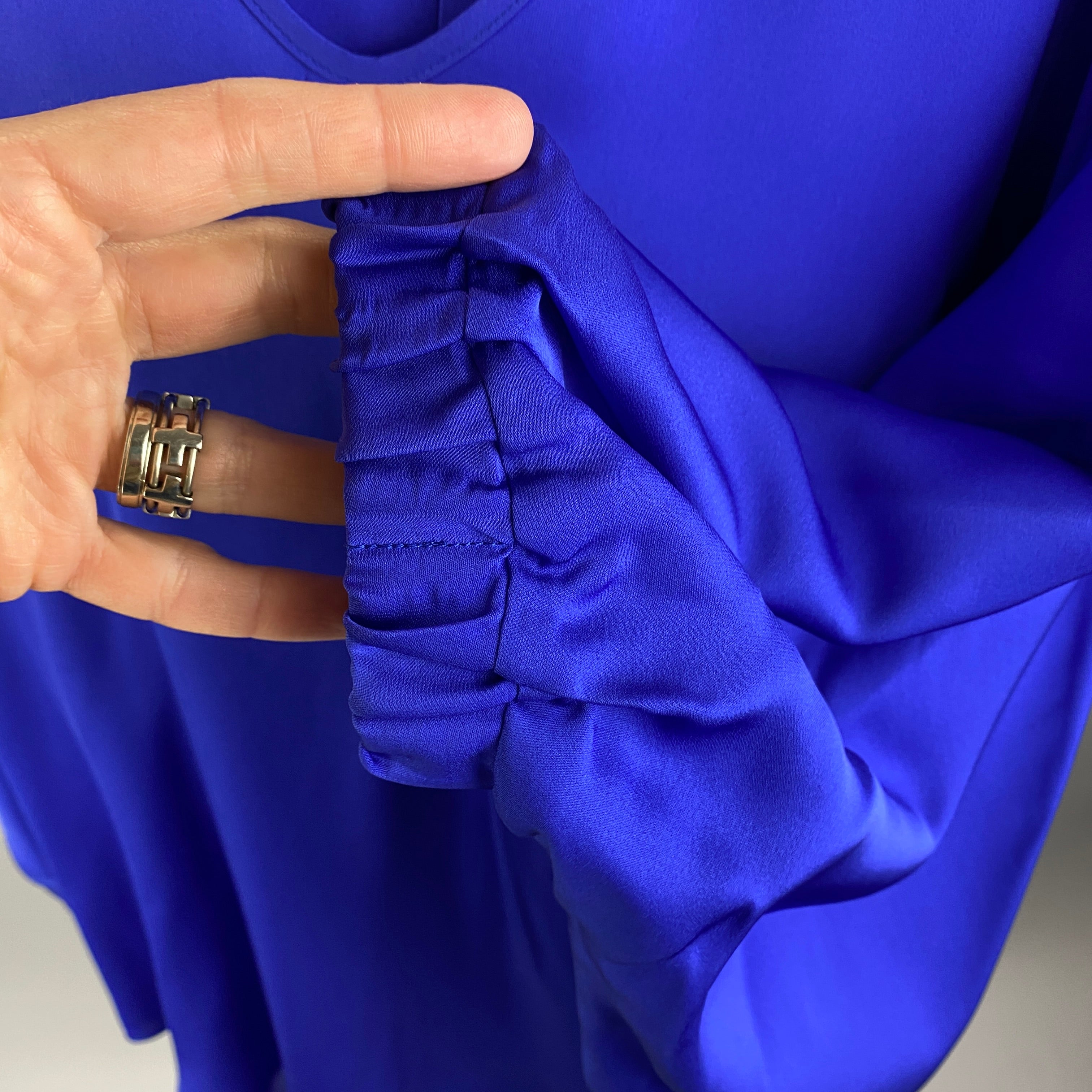 Silk95Five £300 Cobalt Stretch Silk Austin Top S/M/L/XL