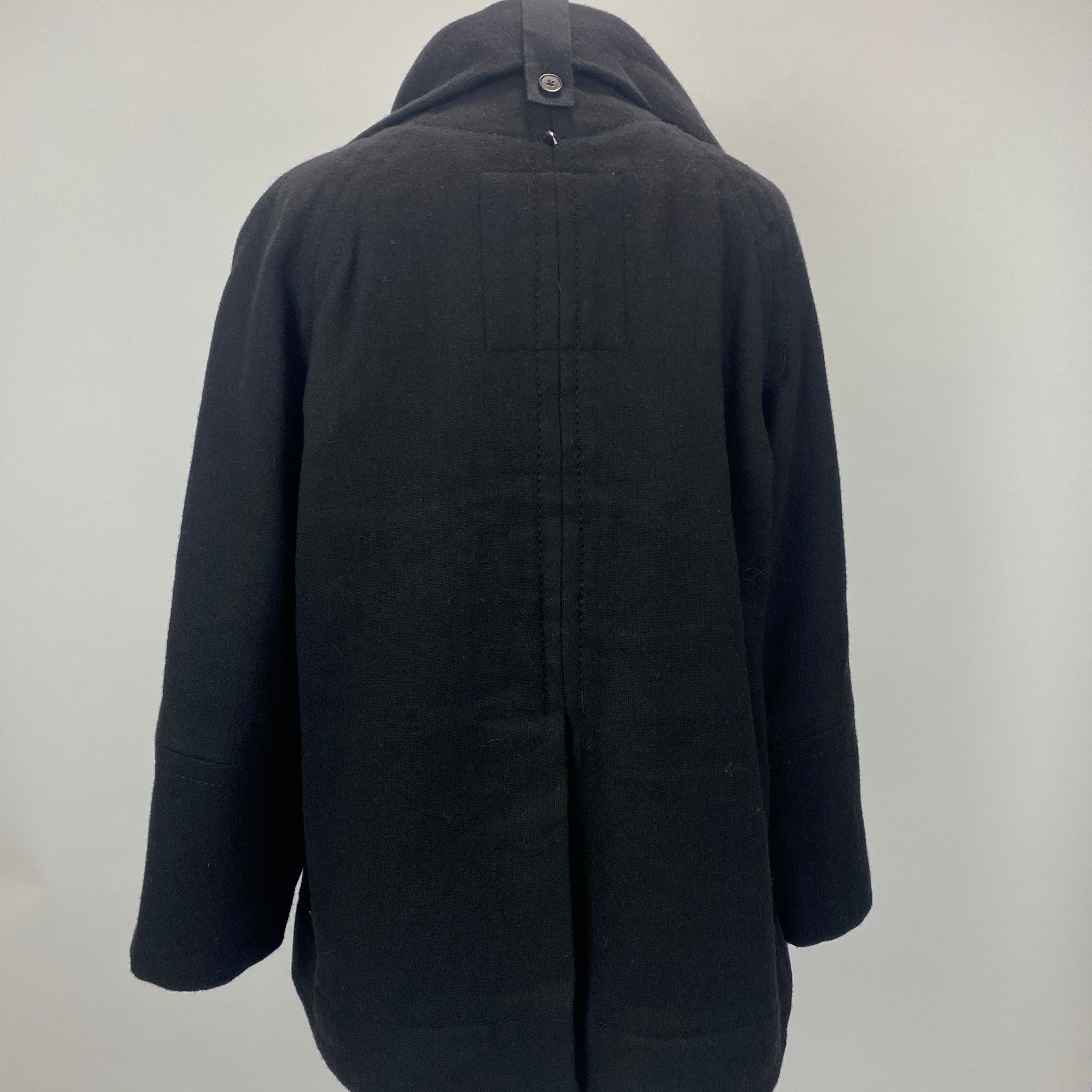 High Black Wool & Hemp Swing Jacket M