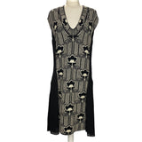 Prada £2000 Black & White Knit Jacquard Midi Dress XS