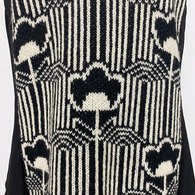 Prada £2000 Black & White Knit Jacquard Midi Dress XS