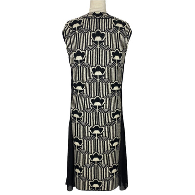 Prada £2000 Black & White Knit Jacquard Midi Dress XS