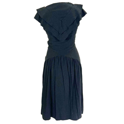 Isabel Marant Etoile Black Cap Sleeve V Neck Midi Dress XS