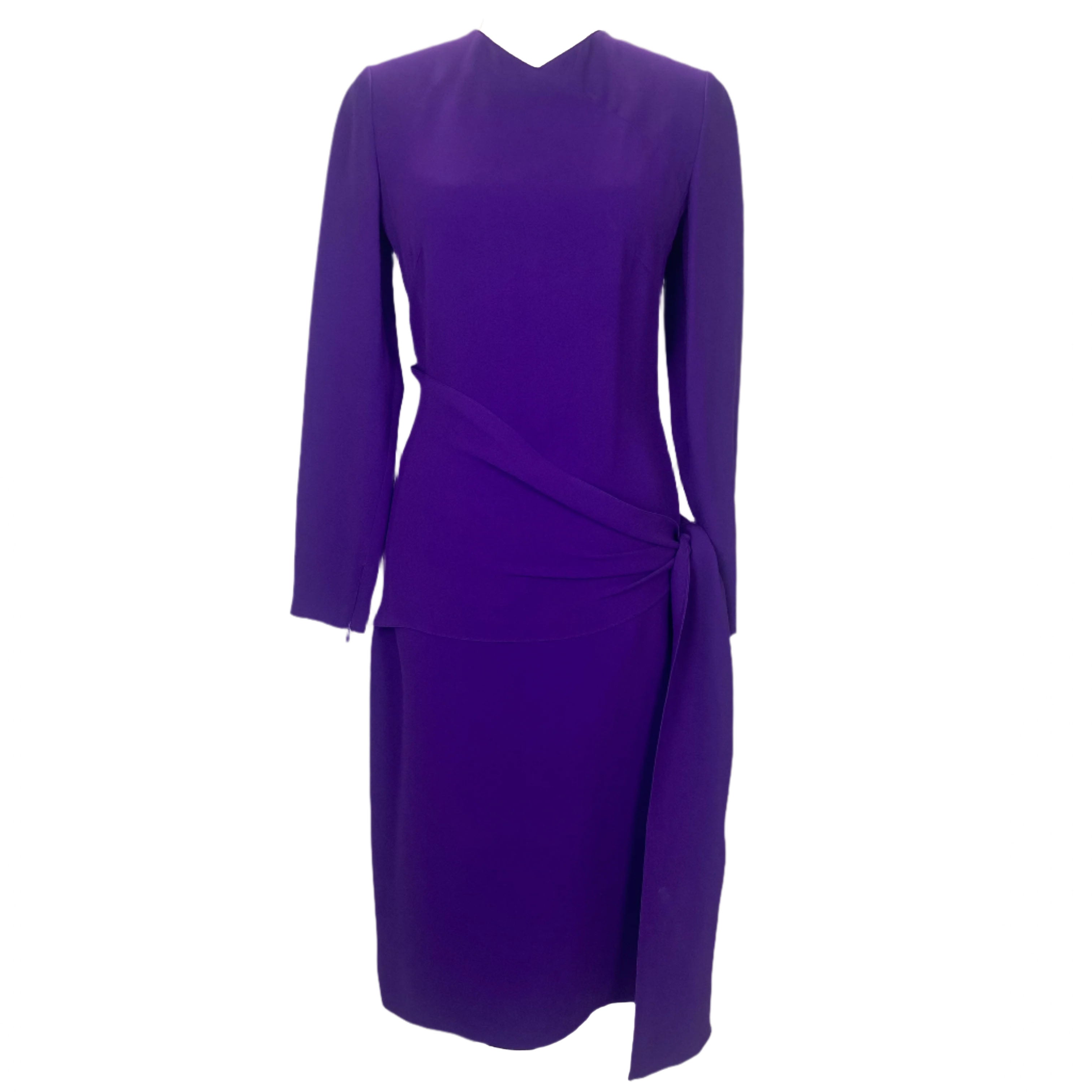 Ralph Lauren Purple Label £2830 Violet Silk Crepe Maxi Dress S