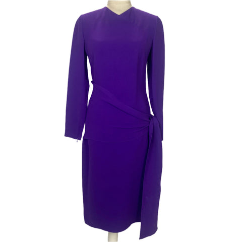 Ralph Lauren Purple Label £2830 Violet Silk Crepe Maxi Dress S