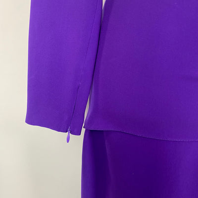 Ralph Lauren Purple Label £2830 Violet Silk Crepe Maxi Dress S