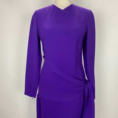 Ralph Lauren Purple Label £2830 Violet Silk Crepe Maxi Dress S