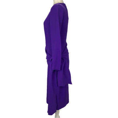 Ralph Lauren Purple Label £2830 Violet Silk Crepe Maxi Dress S