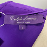 Ralph Lauren Purple Label £2830 Violet Silk Crepe Maxi Dress S