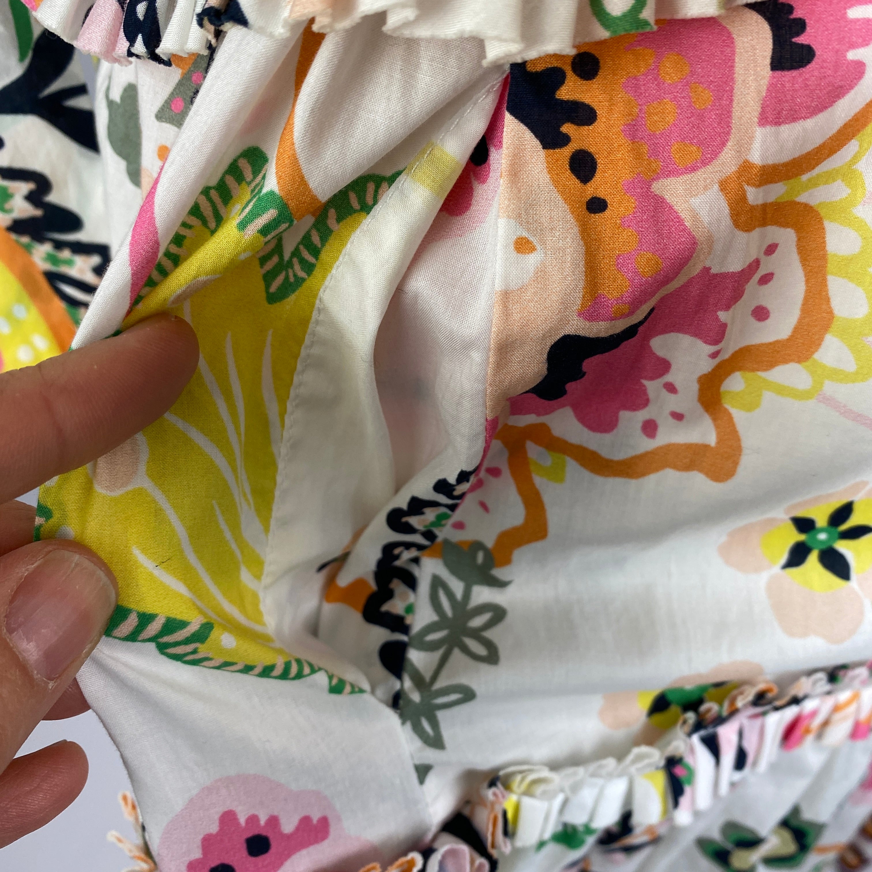 Anna Mason White & Pastel Print Cotton dress S