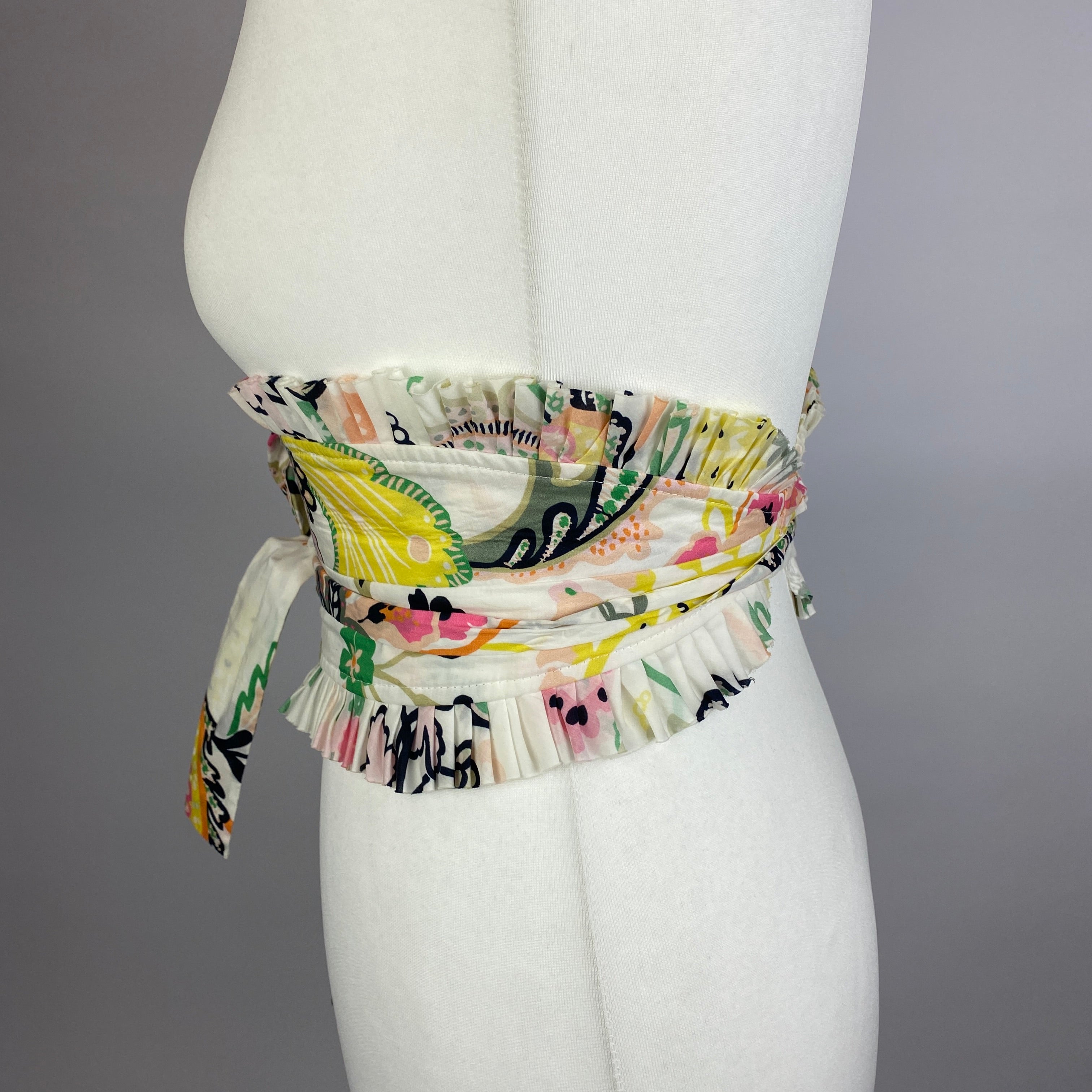 Anna Mason White & Pastel Print Cotton dress S
