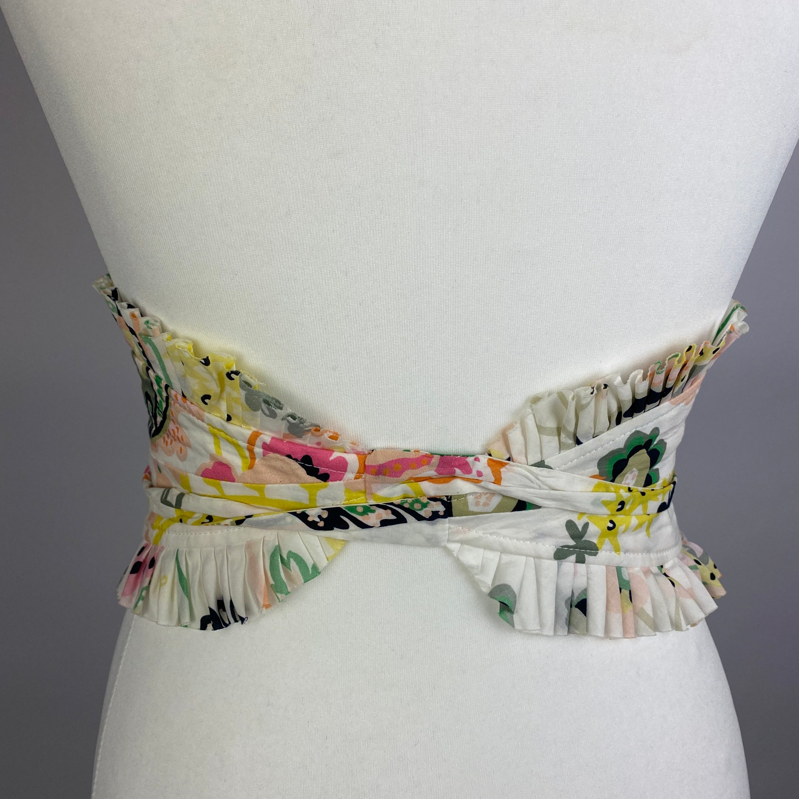 Anna Mason White & Pastel Print Cotton dress S