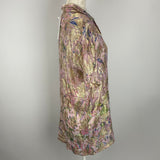 Hemant & Nandita £300 Pink & Gold Floral Chiffon Shirt S