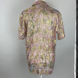 Hemant & Nandita £300 Pink & Gold Floral Chiffon Shirt S