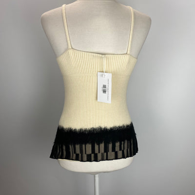 Joseph New Cream & Black Wool Rib Camisole XS