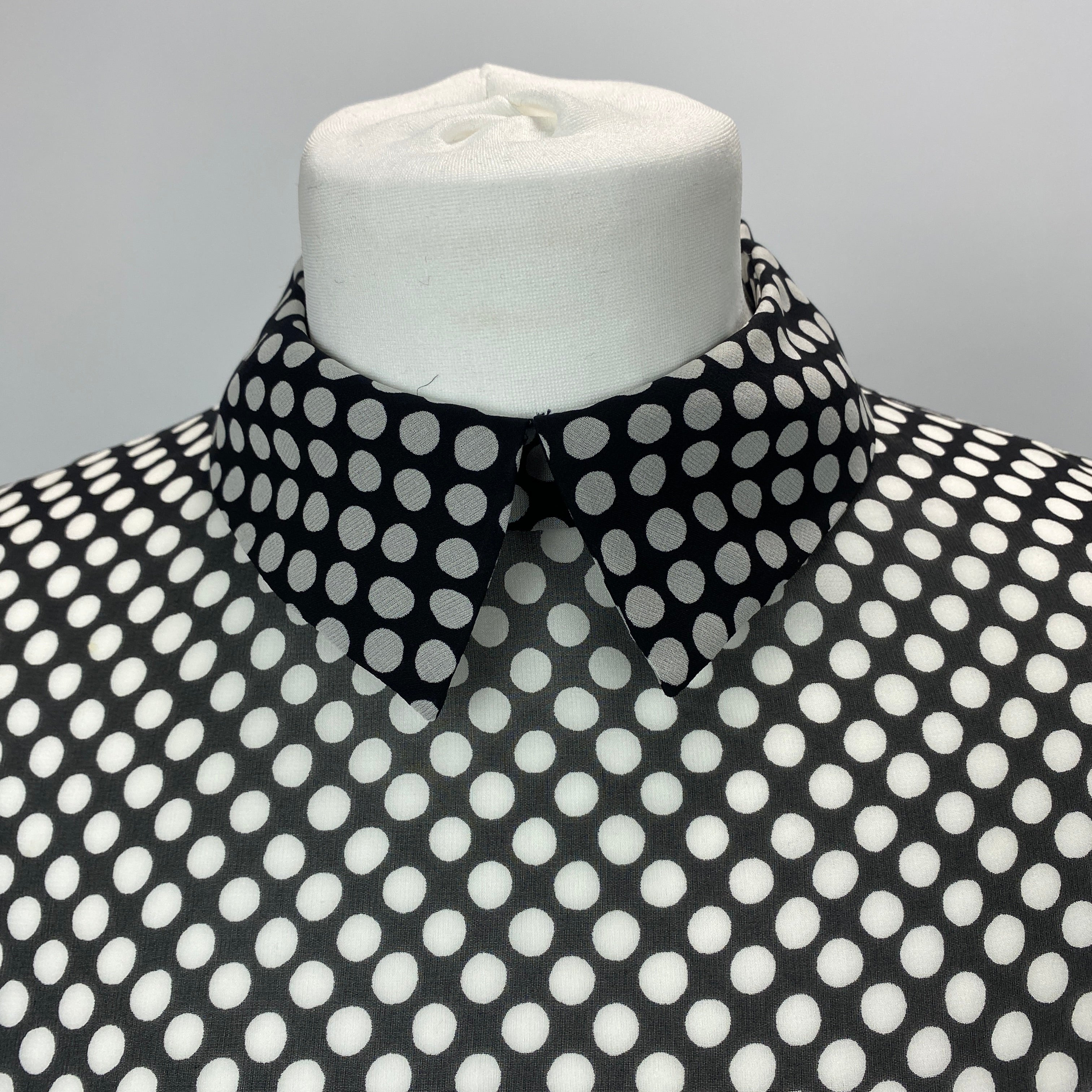 Christian Dior New £4000 Monochrome Polka Dot Silk Maxi Dress S