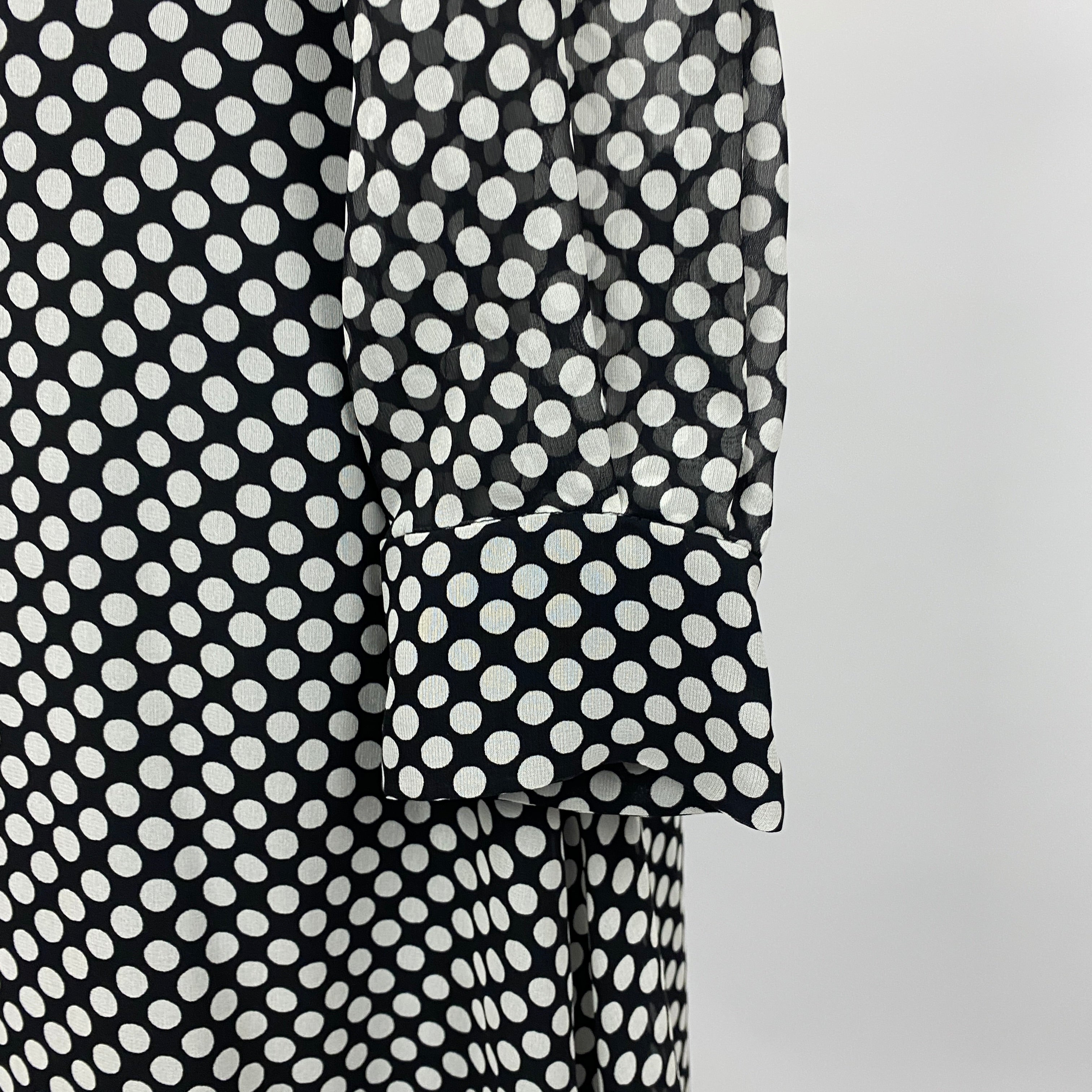 Christian Dior New £4000 Monochrome Polka Dot Silk Maxi Dress S