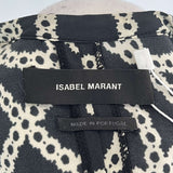 Isabel Marant Black & Ecru Print Silk Voluminous Top XS/S/M/L